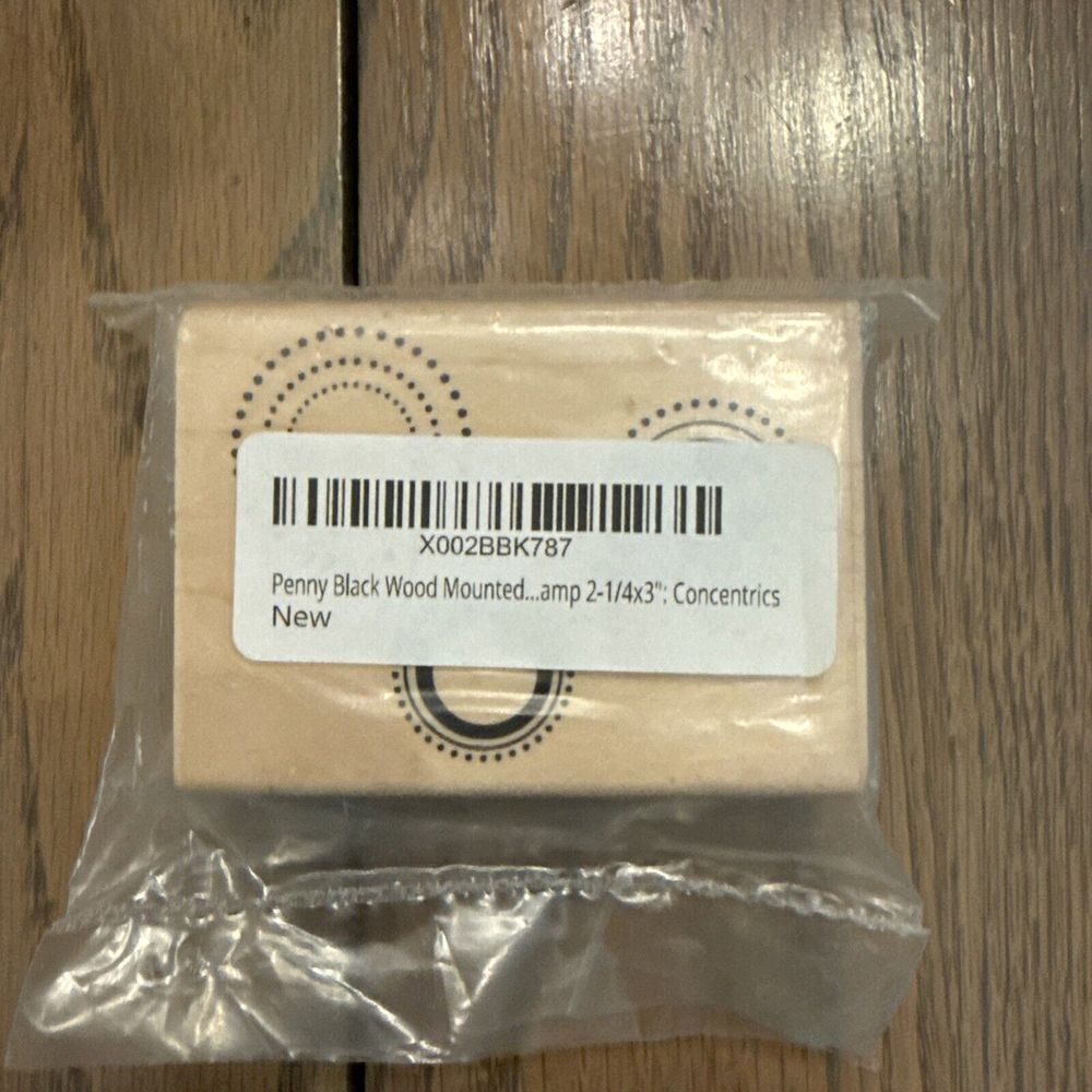 Penny Black Concentrics Circles Dots Background Wood Mounted‎ Rubber Stamp